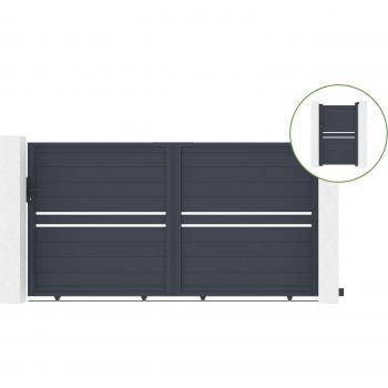 Casanoov Aluminiumschiebetor 3 m – Cimone H160, graues Finish