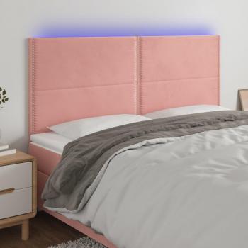 Testiera a LED Rosa 160x5x118/128 cm in Velluto vidaXL82466