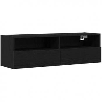 Modern Black Oak Wall-Mounted TV Stand – 100×30×30 cm, Composite Wood