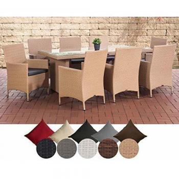 Ensemble D'Extérieur en Polyrotin avec 8 Chaises + Table 200 x 90 cm