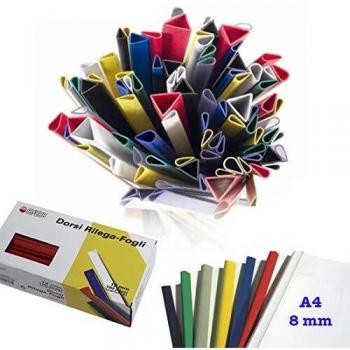 Dorsini rilegatura A4, diametro 8 mm, capacità 40 fogli, confezione da 100 pezzi, colore verde