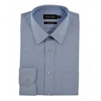 Men's Blue Classic Cotton Blend Long Sleeve Shirt