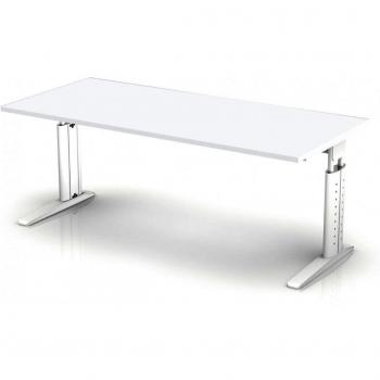 Arbeitsplatz Schreibtisch C-Fuß 180x80cm Weiß/Weiß