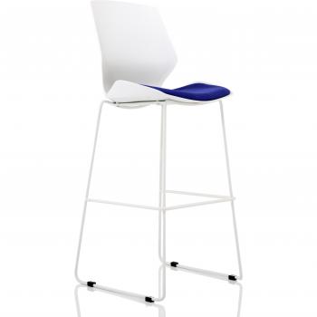 Florence White Frame High Stool Stevia Blue