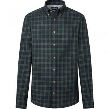 Camicia in flanella Hackett a maniche lunghe Blackwatch Navy XL