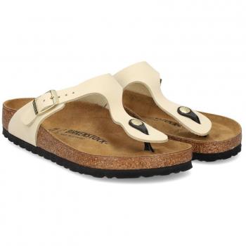 Birkenstock Gizeh Nubuck Leder Damen Flip-Flops Ecru 36