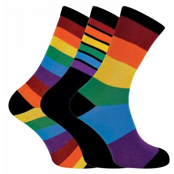 Sock Snob 3 Paar Herren Damen Regenbogen Socken gestreift EU 39