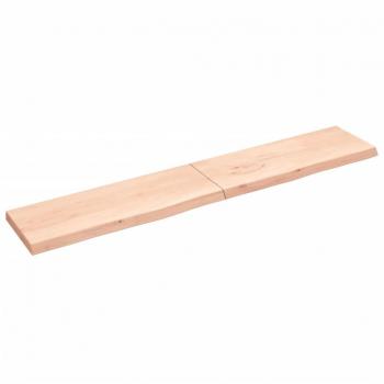 220x40x(2-6) cm Untreated Solid Oak Wall Shelf