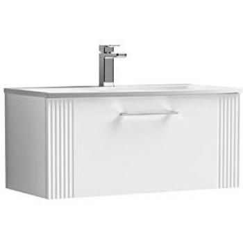 Balterley Retro 800mm Wall Hanging Vanity with Curved Basin – White