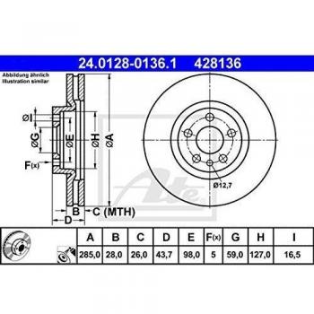 ATE 24.0128-0136.1 Vorderachse Bremsscheibe