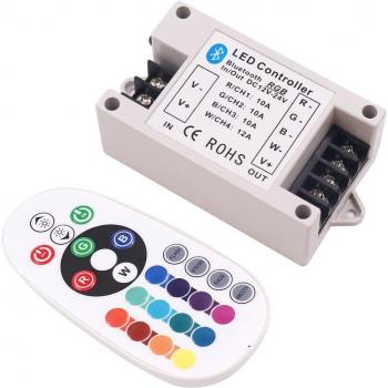 Commandeur LED RGBW 12‑24 V, Wi‑Fi/Bluetooth, IR + app mobile