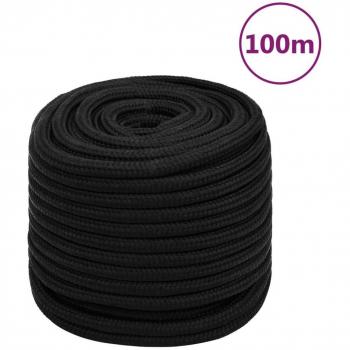 Corde d'amarrage noire 18 mm 100 m polyester