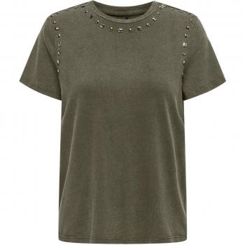T-Shirt Donna Only Lucy con Studs e Collo Spalle