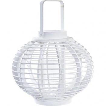 Lanterna Urban Dkd Home Decor Vetro Bianco in Stile Bambù