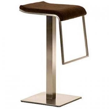 CLP Barstuhlen-Set: Edelstahl‑Hocker, 78 cm, Braun, Bodenplatte