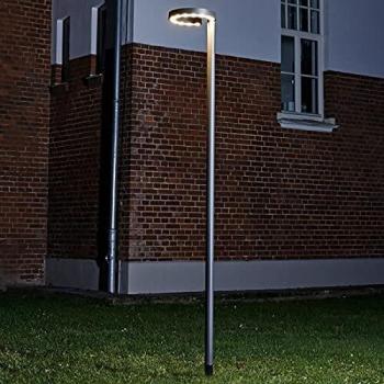 Jannis Led Post Light by Lucande (Modern Design, 12 Bulbs, Black Color)