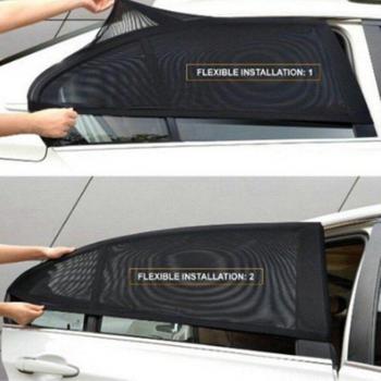 Parasol de coche, visera lateral, malla negra, protección contra el frío, 2 pcs