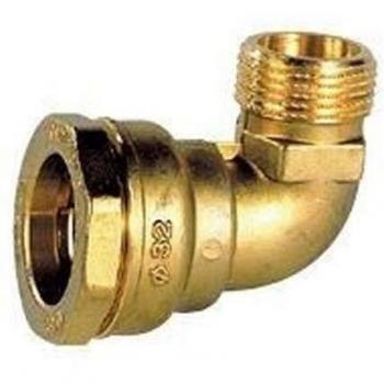 Coude laiton M 40 pour tuyau PE 33x42