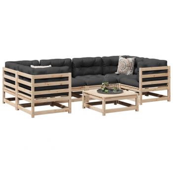 VidaXL 7 Piece Garden Furniture Set Solid Wood Pine