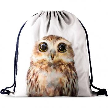 Pink Cat Design Drawstring Backpack for Women