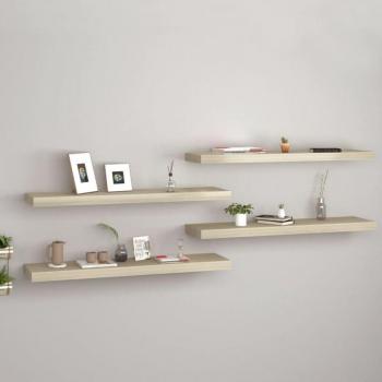 AVIMAC Wandschubladen – 4‑Stück Eiche, 90 × 23,5 × 3,8 cm MDF