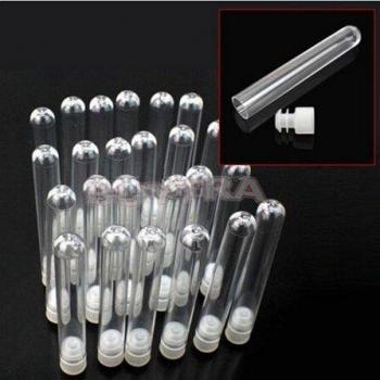 12x100mm Clear Test Tubes with Caps