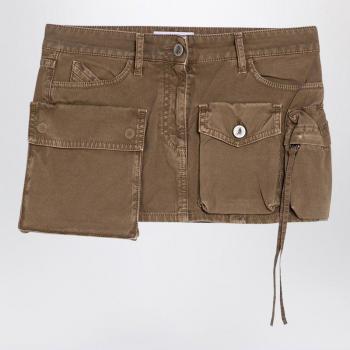W27 Green Fay Khaki Short Skirt – Chic Mini Style