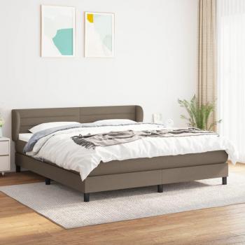Vidaxl cama box spring con colchón tela gris taupe 180x200 cm