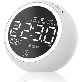 Anole Digitaler Wecker mit Bluetooth Lautsprecher und FM Radio