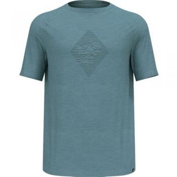 Odlo Merinomix 130 Herren T-Shirt, Printdesign, XXL, Blau