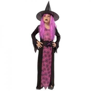 Disfraz de bruja lila con sombrero, talla XXS (3-4 años), vestido y sombrero, licencia oficial, traje para Halloween y fiestas