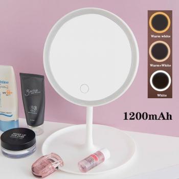 Miroir avec anneau lumineux réglable