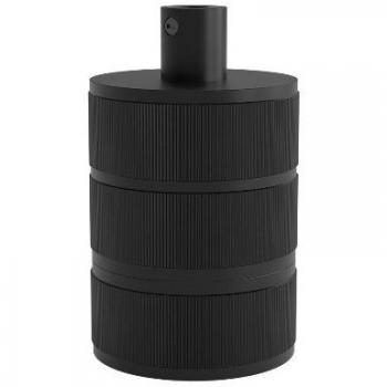 Calex | Prise E27 | Aluminium | Style 3 anneaux | Noir Mat | Clip de câble rond | 60W