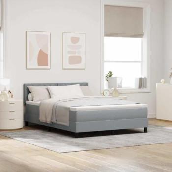 VidaXL Lit Sommeil Gris Clair 160 × 200 cm Tissu & Matelas