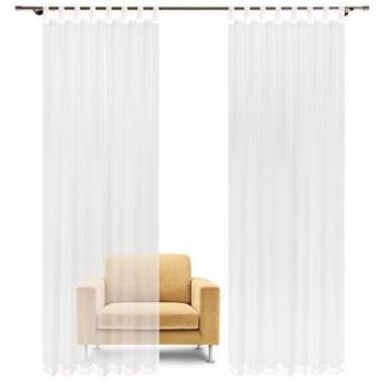 Gerster Gardinen-Schlaufenschal 140 x 225 cm – Transparente Uni-Farbe