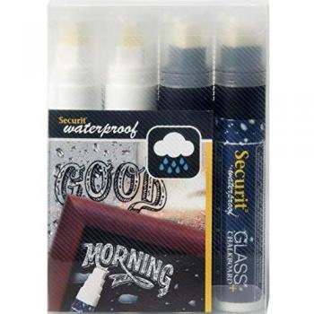 Securit Kreidemarker WATERPROOF LARGE, 4er Etui, sortiert