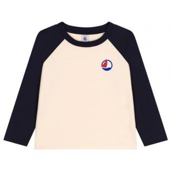 T-shirt manches longues en jersey fin Petit Bateau TARKO pour garçon 12 ans, Marine/Avalanche
