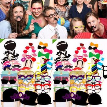 58PCS Mr & Mrs Wedding Photo Booth Props for Celebrations