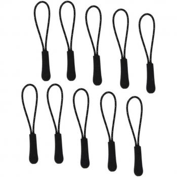 10pcs Black Zip Slider Pulls Extension Tags