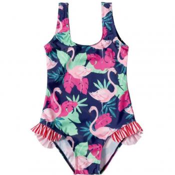 Bañador tropical a rayas para niña