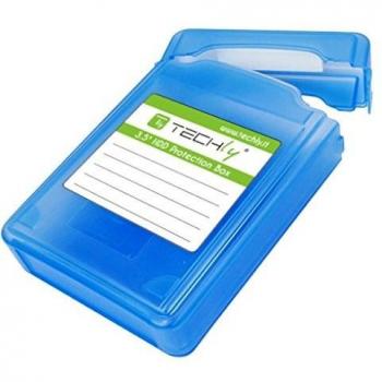 TECHLY 306318 Scatola di Protezione per 1 HDD 3,5 Azzurro Trasparente