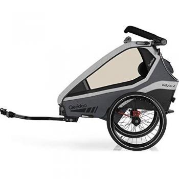 Rimorchio Qeridoo Kidgoo2 per biciclette Steel Grey