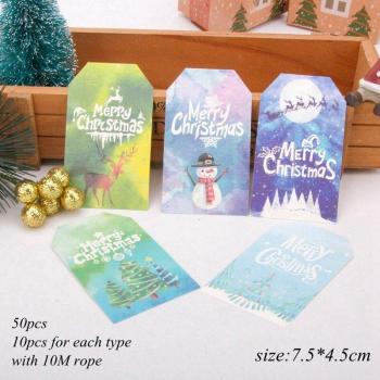 50PCS Merry Christmas Hanging Tags with Twine
