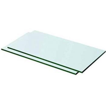 Set of 2 Clear Glass Shelves