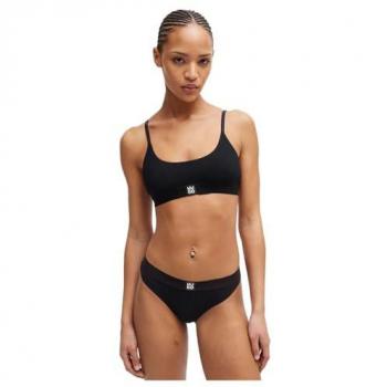 Hugo Boss Modal Stretch Bralette, Black, Size 12 – Logo Band Design