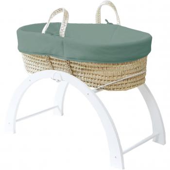 Moisés de Algodón Orgánico Verde con Base Reversible