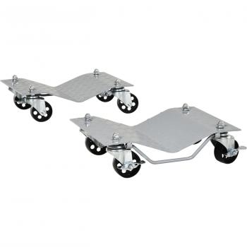 DURHAND 2er Set Rangierheber, Wagenheber mit 4 Rollen, Grau, 40,5x30x13,5cm