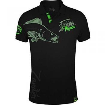 Men’s Hotspot Zander Fishing Polo, 2XL, Black Short Sleeve