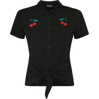Blusa Short Classic Nero Pussy Deluxe Rockabilly Donna XS-XXL