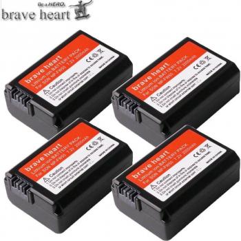 4x NP-FW50 Batteries and LCD Charger for Alpha Cameras